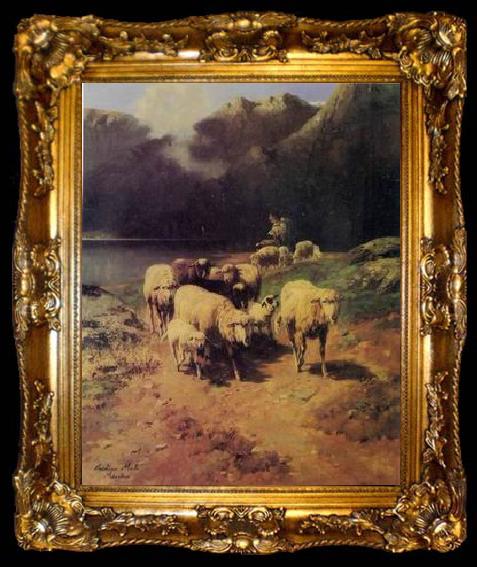 framed  unknow artist Sheep 190, ta009-2